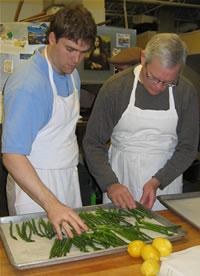 preparing the vegetables